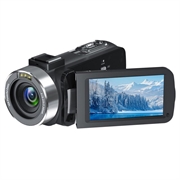 4K Ultra HD Digital Camcorder with Remote Control - 80MP, 18X Digital Zoom - Black