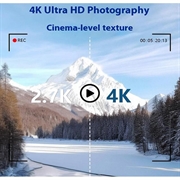 4K Ultra HD Digital Camcorder with Remote Control - 80MP, 18X Digital Zoom - Black