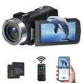 4K Ultra HD Digital Camcorder with App/Remote Control - 80MP, 18X Digital Zoom - Black