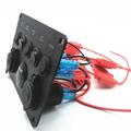 5-Gang Switch Panel with Voltmeter, USB Charger and Cigarette Lighter Socket for RV, Marine and Boat - Blue
