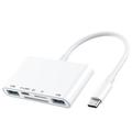 5-in-1 USB-C Hub / Card Reader for iPhone, MacBook, USB-C Devices - White