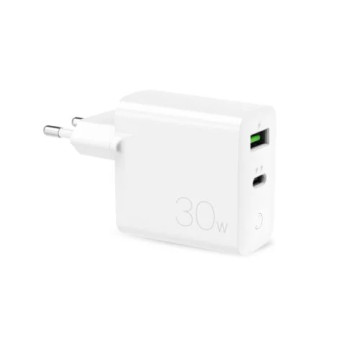 Puro PD Fast Wall Charger - 30W, USB-A, USB-C - White