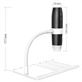 50X-1000X WiFi Digital Microscope with Stand - Black