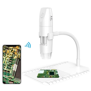 50X-1000X WiFi Digital Microscope with Stand - White