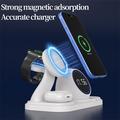 6-in-1 15W Wireless Charger with Digital Clock for iPhone, Apple Watch and AirPods - White