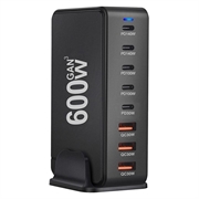 600W GaN Desktop Charging Station - 8 Ports, PD3.1 - Black