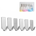 Self-Adhesive Stainless Steel Hooks - 6Pcs.