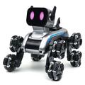 8-Wheel Robot Dog Toy with LED Display, Remote and Gesture Control - Silver
