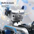 8-Wheel Robot Dog Toy with LED Display, Remote and Gesture Control - Silver