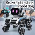8-Wheel Robot Dog Toy with LED Display, Remote and Gesture Control - Silver