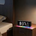 8830 Digital Alarm Clock with RGB Night Light - Black