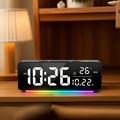 8830 Digital Alarm Clock with RGB Night Light - Black
