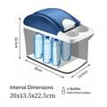 8L Portable Mini Fridge - Cooling/Heating - 12V Car, 220V Home Use - Blue