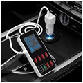 9-Port Car Charger with LCD Display WLX-A9S+ - 7xUSB, QC3.0 USB, PD USB-C - 40W