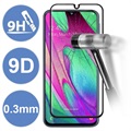 9D Full Cover Samsung Galaxy A40 Tempered Glass Screen Protector - Black