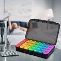 A-470 Weekly Pill Organizer with 28-Compartment - Transparent Black