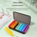 A-470 Weekly Pill Organizer with 28-Compartment - Transparent Black