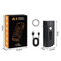 A1 5W Mini LED Flashlight - 580lm, IP66, USB-C, Magnetic Clip - Black