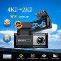 A10 Dual Dash Cam - 4K/2K, GPS, ADAS, WiFi, Parking Monitor - Black