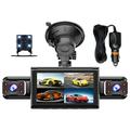 A36 4-Channel Dash Camera - 1080P, WiFi, 3" IPS Screen, Night Recording - Black