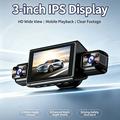 A36 4-Channel Dash Camera - 1080P, WiFi, 3" IPS Screen, Night Recording - Black