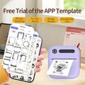 A36 Mini Portable Thermal Label Printer - 200 DPI - Purple