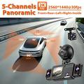 A52 5-Channel 2K WiFi Dash Cam with Parking Monitor, Night Vision - Black