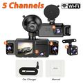 A52 5-Channel 2K WiFi Dash Cam with Parking Monitor, Night Vision - Black