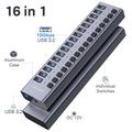 ACASIS HS-716 16-Port USB 3.2 Hub - 10Gbps - EU Plug
