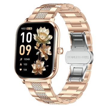 AK108 1.82 Women Smartwatch with Rhinestone Strap - Rose Gold