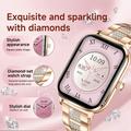 AK108 1.82" Women Smartwatch with Rhinestone Strap - Silver