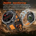 AK122 1.7" Smart Watch - Bluetooth Calling, Heart Rate, SpO2, IP68 - Green Camouflage