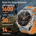 AK125 1.7" Smart Watch - Bluetooth Calling, Heart Rate, SpO2, Flashlight, IP68 - Black / Orange