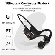 AKZ-G6 Open-Ear Bone Conduction Wireless Headphones - Black