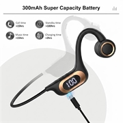 AKZ-G6 Open-Ear Bone Conduction Wireless Headphones - Black