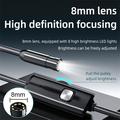 AN112 USB-C Hardwire Endoscope Camera with Lightning/MicroUSB Adapters - 8mm, 2m