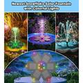 AS22D3 Solar Floating Fountain Pump with 12 LED Lights - Black
