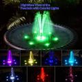 AS22D3 Solar Floating Fountain Pump with 12 LED Lights - Black