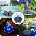 AS22D3 Solar Floating Fountain Pump with 12 LED Lights - Black