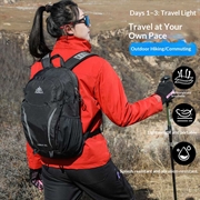 AZELA A1305 28L Hiking Backpack - Breathable Suspension System - Black