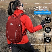 AZELA A1305 28L Hiking Backpack - Breathable Suspension System - Red