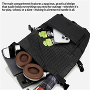 AZELA A1388 20L Multifunctional Shoulder Bag - Black / Grey