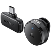 Acefast R7 Wireless Lavalier Microphone - AI Noise Reduction, Magnetic Clip - Black