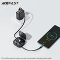 Acefast Travel J3 60W Retractable USB-C Cable Set with Phone Stand - Black