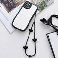 Acrylic Heart Beaded Phone Chain Strap 23.5cm - Black