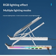 Adjustable Aluminum Laptop Stand with RGB Backlight and USB Hub