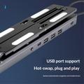 Adjustable Aluminum Laptop Stand with RGB Backlight and USB Hub