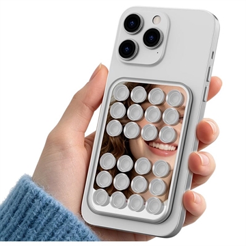 AhaStyle WG206 Silicone Suction Cup Phone Mount with Built-In Mirror - Transparent