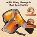 Air Compression Ankle Massager with Heating - 4 Levels, 3 Heat Settings & NTC Control - 2Pcs. - Black