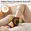 Air Compression Ankle Massager with Heating - 4 Levels, 3 Heat Settings & NTC Control - 2Pcs. - Black